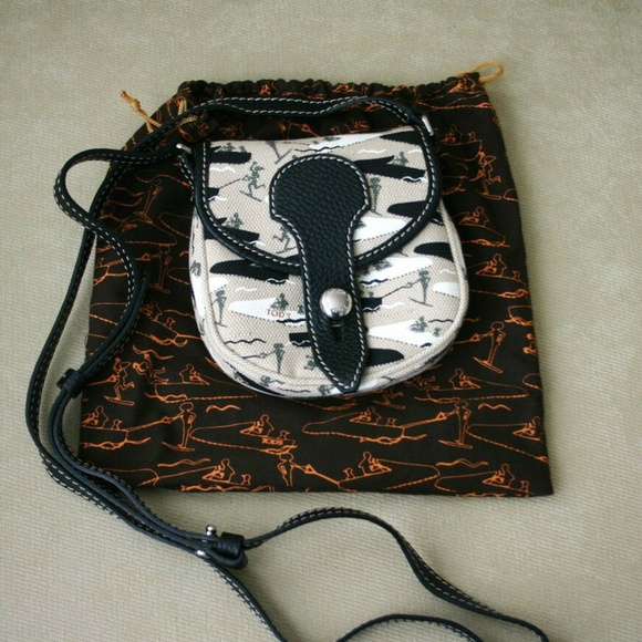 New Hand with Black Trim Multi Color Crossbody Bag - Picture 1 of 3